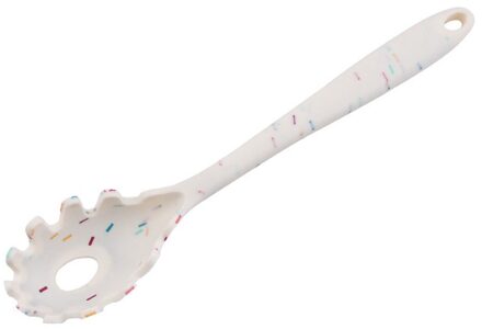Siliconen Pasta Hollow Scoop Spaghetti Lepel Vergiet Hittebestendig Noedels Afvoer Keuken Tool Servies Accessoires wit