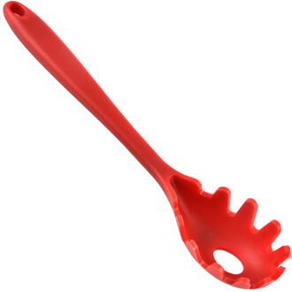 Siliconen Pasta Spaghetti Server Lepel Vork Noedels Vork Keukengerei Tool Gadget-Hittebestendige, Roestvrij Bpa Gratis rood 1
