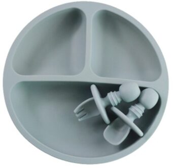 Siliconen Plaat Voor Baby, Zuig Grip Baby Schotel Kom, magnetron Veilig Platen Voor Peuter En Kid Met Vork En Lepel (3 Stuks)