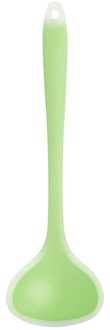 Siliconen Pollepel Anti-aanbak Naadloze Doorschijnende Soeplepel Koken Tool Lange Handvat Soeplepel Voor Thuis Keuken Benodigdheden licht groen