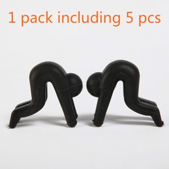 Siliconen Pot Rack 5 stks/pak Creatieve Little Man Anti-Overflow Pan Beugel Mobiele Telefoon Houder Hoge Temperatuur Weerstand Tool N zwart 1 pack