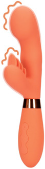 Siliconen Rabbit Vibrator met Geribbelde Clitorale Stimulator - Glazed Carrots