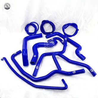 Siliconen Radiator Slang + Vacuüm Slang Voor Fiat Coupe 2.0 20V Gt 96-00 Trubo (8 Stuks) rood/Blauw/Zwart k8-146 k8-147 blauw