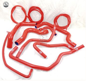 Siliconen Radiator Slang + Vacuüm Slang Voor Fiat Coupe 2.0 20V Gt 96-00 Trubo (8 Stuks) rood/Blauw/Zwart k8-146 k8-147 rood