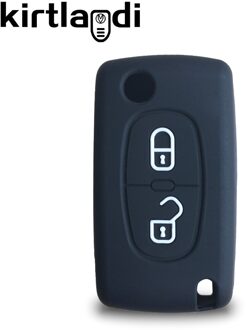Siliconen Remote Key Case Shell Cover Voor Peugeot 207 307 307S 307CC 307SW 308 308SW 3008 4007 Voor Citroen c2 C3 C4 C5 C Crosser zwart