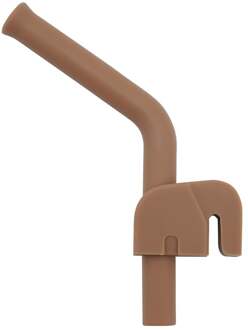 Siliconen Rietje met Rietjeshouderclip - Olifant Design - Kaneelbruin Kaneelbruin / Bruin