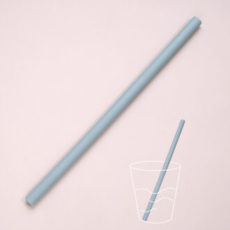 Siliconen Rietje voor Baby's en Kinderen - Veilig, Herbruikbaar en BPA-Vrij - Pastelblauw Pastelblauw / Blauw