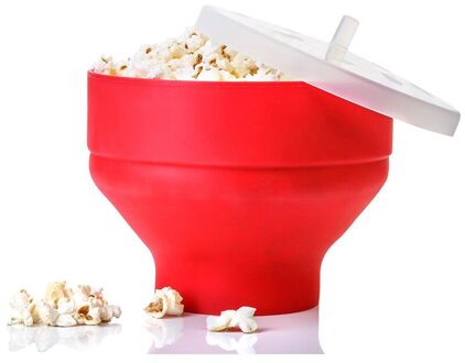 Siliconen Rode Popcorn Kom Veilig Popcorn Bakingwares Emmer Diy Magnetron Popcorn Maker Vouw Emmer Rood Groen Home Kitchen Gadgets