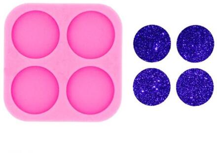 Siliconen Ronde Cellphone Socket Mold Ronde Resin Mold Voor Diy Crystal Casting Craft Maken Telefoon Grip Epoxy Mold Handwerk roze 4 holes