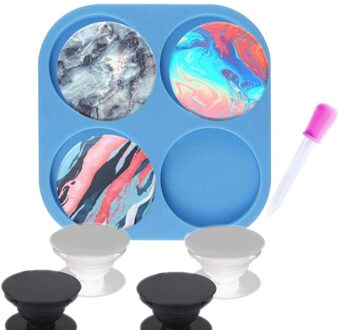 Siliconen Ronde Cellphone Socket Mold Ronde Resin Mold Voor Diy Crystal Casting Craft Maken Telefoon Grip Epoxy Mold Handwerk