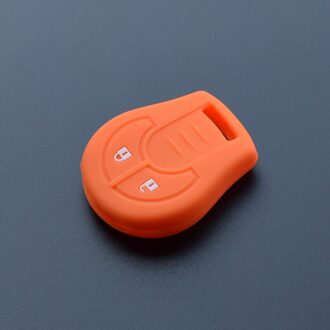 Siliconen Rubber Autosleutelzakje Beschermen Huid Cap Case Cover Set Voor Nissan Juke Maart Qashqai Sunny Sylphy Tiida X-Trail Afstandsbediening Oranje