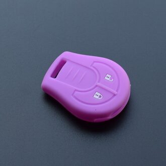 Siliconen Rubber Autosleutelzakje Beschermen Huid Cap Case Cover Set Voor Nissan Juke Maart Qashqai Sunny Sylphy Tiida X-Trail Afstandsbediening Paars