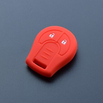 Siliconen Rubber Autosleutelzakje Beschermen Huid Cap Case Cover Set Voor Nissan Juke Maart Qashqai Sunny Sylphy Tiida X-Trail Afstandsbediening Rood