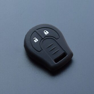 Siliconen Rubber Autosleutelzakje Beschermen Huid Cap Case Cover Set Voor Nissan Juke Maart Qashqai Sunny Sylphy Tiida X-Trail Afstandsbediening zwart