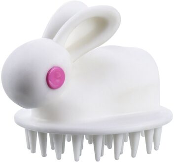 Siliconen Shampoo Hoofdhuid Haar Massager Head Body Hoofdhuid Massage Borstel Kam Haar Wassen Kam Douche Borstel Bad Spa Massage Borstel wit