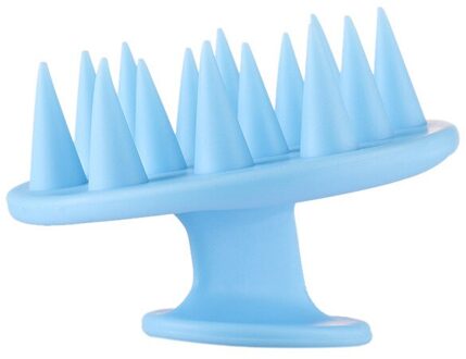 Siliconen Shampoo Hoofdhuid Haar Massager Shampoo Massage Kam Bad Massage Borstel Scalp Massager Douche Borstel Kam Care Tool blauw