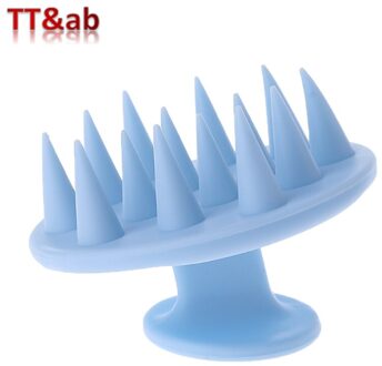 Siliconen Shampoo Hoofdhuid Haar Massager Shampoo Massage Kam Bad Massage Borstel Scalp Massager Douche Borstel Kam Care Tool Blauw