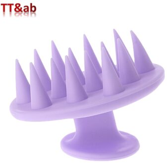 Siliconen Shampoo Hoofdhuid Haar Massager Shampoo Massage Kam Bad Massage Borstel Scalp Massager Douche Borstel Kam Care Tool Paars