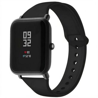 Siliconen Smartwatch Bandje voor de Amazfit GTS / BIP - Zwart