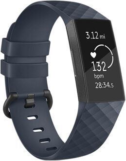 Siliconen Smartwatch Bandje Voor De Fitbit Charge 2,fitbit Charge 3,fitbit Charge 4 - Donkerblauw