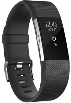 Siliconen Smartwatch Bandje Voor De Fitbit Charge 2 - Zwart