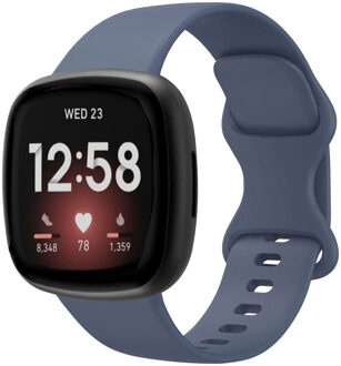 Siliconen Smartwatch Bandje voor de Fitbit Versa 3 - Donkerblauw