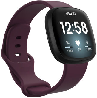 Siliconen Smartwatch Bandje voor de Fitbit Versa 3 - Donkerrood