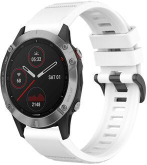 Siliconen Smartwatch Bandje voor de Garmin Fenix 6 / 6 Pro - Wit