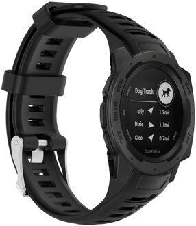 Siliconen Smartwatch Bandje voor de Garmin Instinct - Zwart