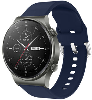 Siliconen Smartwatch Bandje voor de Huawei Watch GT 2,Huawei Watch GT 2 Pro,Huawei Watch GT 2e Sport 46 mm - Donkerblauw