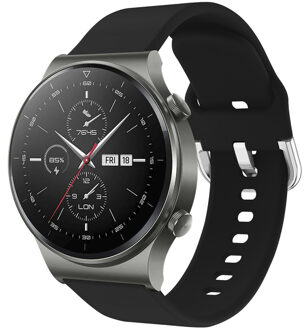 Siliconen Smartwatch Bandje voor de Huawei Watch GT 2,Huawei Watch GT 2 Pro,Huawei Watch GT 2e Sport 46 mm - Zwart