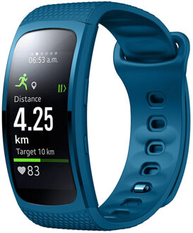 Siliconen Smartwatch Bandje Voor De Samsung Gear Fit 2,samsung Gear Fit 2 Pro - Blauw