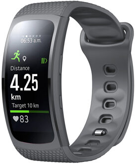 Siliconen Smartwatch Bandje Voor De Samsung Gear Fit 2,samsung Gear Fit 2 Pro - Grijs