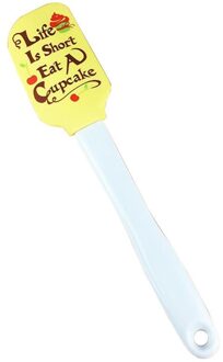 Siliconen Spatel Cartoon Brief Patroon Cake Spatel Plastic Handvat Non-stick Cake Spatel Icing Spatel Bakken Spatel Tool geel