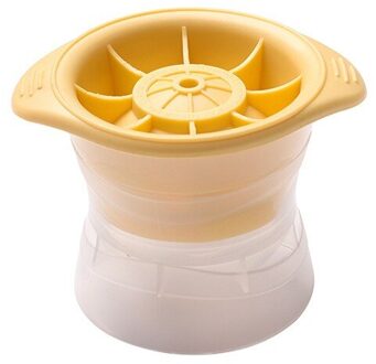 Siliconen Sphere Ice Cube Mold Keuken Stapelbaar Langzame Smelten Diy Ice Ball Ronde Jelly Maken Mould Voor Cocktail Whisky Drinken geel