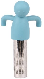 Siliconen Theezeefje Kleine Man Shaped Thee-ei Filter Brouwen Theepot Thee Infusers Losse Blad Koffie Filter Thee Accessoires Blauw