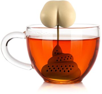 Siliconen Theezeefje Kleine Man Shaped Thee-ei Filter Brouwen Theepot Thee Infusers Losse Blad Koffie Filter Thee Accessoires Donker Kaki