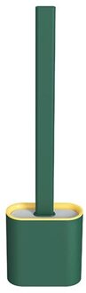 Siliconen Toiletborstel Wc Borstel Flexibele Brosse Borstel Hoofd Muur Houder Toiletborstel Eenvoudige Reiniging Badkamer Set Accessoires groen