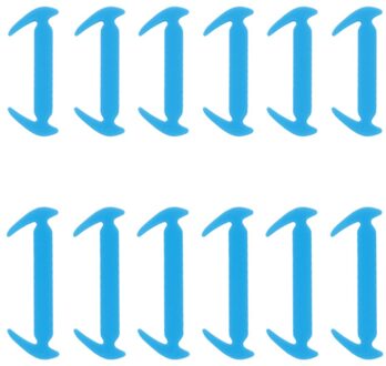 Siliconen Veters Sikkel-Type Elastische Veters Geen Wassen Mode Trend Cordones 12 Per Pack Unisex Cordones De Silicona Meerdere kleur Blauw