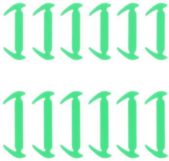 Siliconen Veters Sikkel-Type Elastische Veters Geen Wassen Mode Trend Cordones 12 Per Pack Unisex Cordones De Silicona Meerdere kleur Groen
