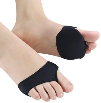 Siliconen Voorvoet Pads Voor Hallux Valgus Bunion Pijn Massage Voet Duim Separator Sokken Orthopedische Tenen Inserts Half Pad zwart dames size