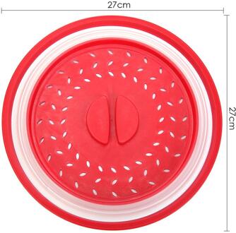 Siliconen Vouwen Magnetron Deksel Veiligheid En Non-Toxiciteit Lange Levensduur Plaat Cover Vergiet Zeef Voor Groente rood