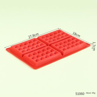 Siliconen Wafel Cake Muffin Mould Diy Hart Of Vierkante Vorm Bakken Tools Koken Cake Makers Wafel Bakvormen Keuken Accessoires 4 holes plein 51060