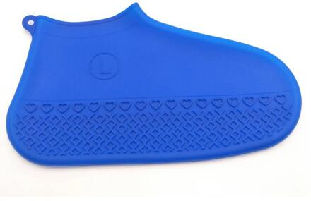 Siliconen Waterdichte Schoen Cover Outdoor Regendicht Wandelen Skid-Proof Schoen Covers Галоши #4C21 blauw / S