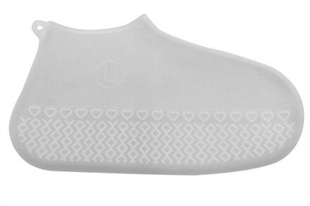 Siliconen Waterdichte Schoen Cover Outdoor Regendicht Wandelen Skid-Proof Schoen Covers Галоши #4C21 wit / M