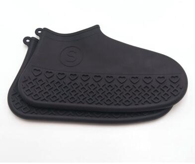 Siliconen Waterdichte Schoen Cover Outdoor Regendicht Wandelen Skid-Proof Schoen Covers Галоши #4C21 zwart / S