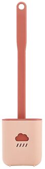 Siliconen Wc Borstel Platte Flexibele Zachte Haren Borstel Met Sneldrogend Houder Badkamer Kloof Schoonmaken Wc Brush Tool roze