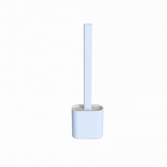 Siliconen Wc Borstel Platte Flexibele Zachte Haren Borstel Met Sneldrogend Houder Set Borstel Voor Wc Accessoires JJ2026221-BU1