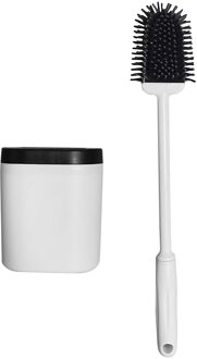 Siliconen Wc Borstel Platte Flexibele Zachte Haren Borstel Met Sneldrogend Houder Set Borstel Voor Wc Accessoires