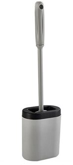 Siliconen Wc Borstel Zachte Borstel Toiletborstel Houder Set Accessoires Schoonmaken Tool Duurzaam Plastic Rubber grijs